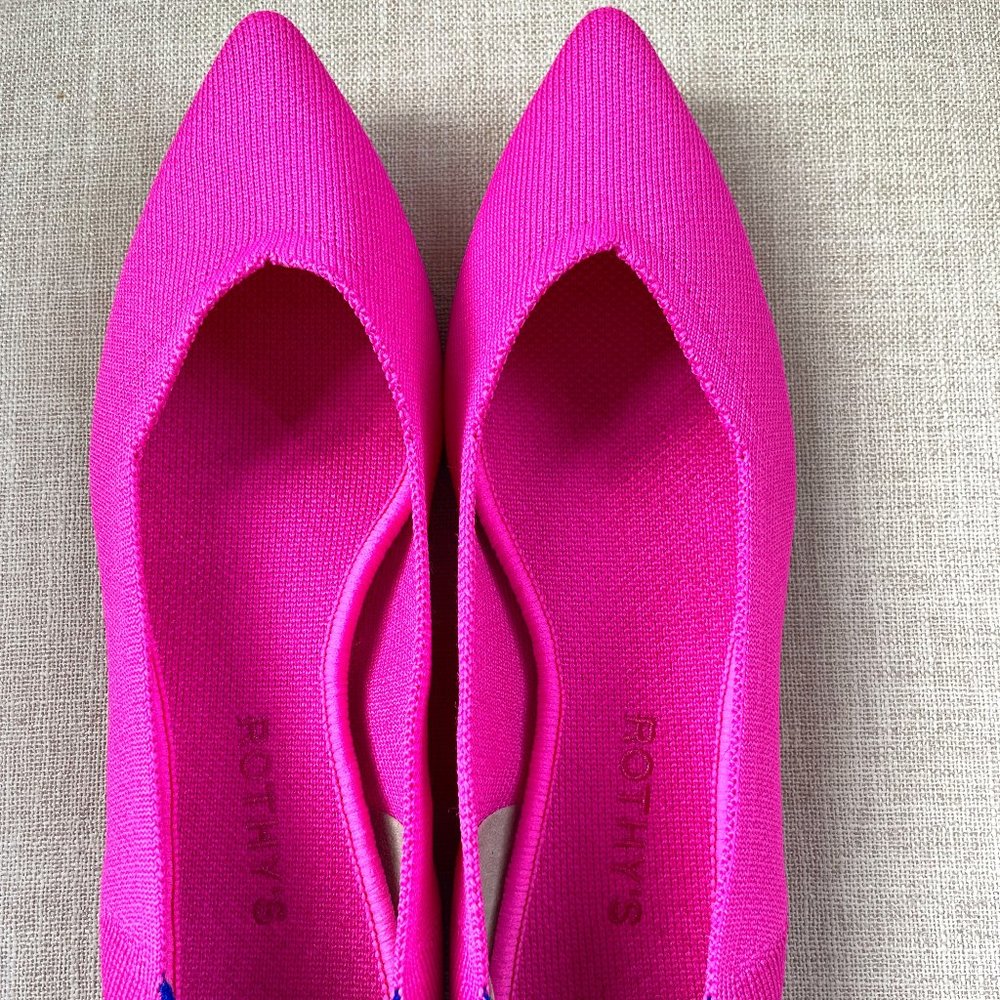 Rothy's Bright Hot Pink Pointed Toe Flats